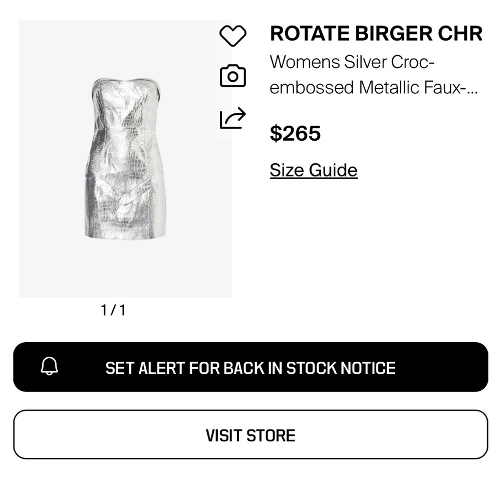 Rotate Birger Christensen Strapless Silver Dress